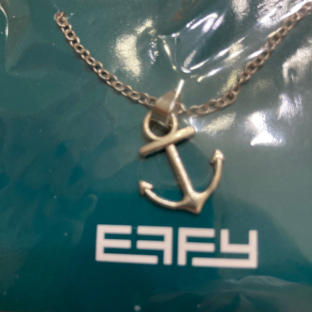 EFFY silver tone Anchor pendant chainlink necklace